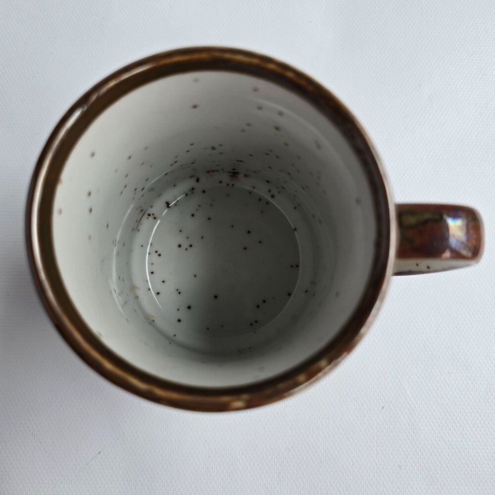 Vintage Hearthside Buffet Ware No. 555 Japan Speckled Ceramic Mug With Yellow & - Picture 4 of 16